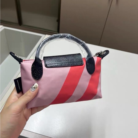 Longchamp Le Pliage Women's Pink Canvas Mini Shoulder Bag - Picture 2 of 7